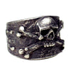 Jolly Roger Ring Dark Stainless Steel Skull and Crossbones Pirate Band