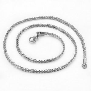 Lace Chain Necklace Silver Stainless Steel 3mm