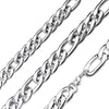 Large Figaro Chain Necklace Mens Silver Stainless Steel 11mm wide