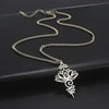 Lotus Flower Necklace Silver Surgical Stainless Steel Henna Tattoo Pendant Black