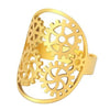 Mechanical Gear Ring Gold PVD Stainless Steel Adjustable Steampunk Band