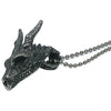 Medieval Fantasy Dragon Necklace Stainless Steel Dragonslayer Pendant