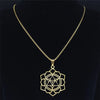 Merkaba Necklace Gold PVD Plate Stainless Steel Sacred Geometry Pendant Chain Black