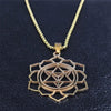 Merkaba Necklace Gold PVD Plate Stainless Steel Sacred Geometry Pendant Chain Flat