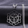 Merkaba Necklace Stainless Steel Spiritual Sacred Geometry Pendant Black