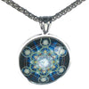 Metatrons Cube Necklace Stainless Steel Blue Universe Sacred Geometry Pendant