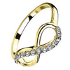 Minimalist Infinity Anniversary Ring Gold PVD Stainless Steel CZ Promise Band Bottom