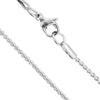 Minimalist Serpentine Chain Necklace Silver Stainless Steel Snake 1.4mm Right