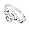 Music Note Treble Clef Ring Solid 925 Sterling Musician Band Bottom