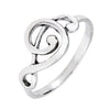 Music Note Treble Clef Ring Solid 925 Sterling Musician Band Left