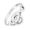 Music Note Treble Clef Ring Solid 925 Sterling Musician Band Right