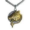 Night Wolf Necklace Gold Stainless Steel Moon Fenrir Pendant