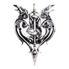 Odins Spear Ravens Viking Necklace Stainless Steel Huginn Muninn Gungnir Pendant White