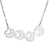 Paw Print Necklace Stainless Steel Wolf Cat Dog Pet Memorial Pendant