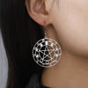 Pentacle Moon Phase Zodiac Sign Hook Earrings Stainless Steel Astrology Dangles Face