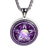 Purple Moon Pentacle Necklace Stainless Steel Trinity Crescent Amulet