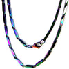 Rainbow Bar Link Chain Necklace Stainless Steel 16-36-in Genderless Non-Binary Right
