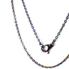 Rainbow Cable Chain Necklace Stainless Steel 16-24 Inch Womens Mens Non-Binary Right