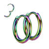 Rainbow Hoop Earrings Hypoallergenic Stainless Steel 14mm Right