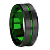 Retro DOS Mode Green Ring Stainless Steel Programmer Black Wedding Band Right