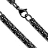 Rolo Chain Necklace Black Stainless Steel Round Box 1.5mm Wide 18-Inch Long Right
