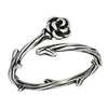 Rose Thorns Ring Silver Stainless Steel Love Passion Flower Garden Band