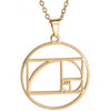 Sacred Geometry Necklace Gold PVD Plate Stainless Steel Fibonacci Spiral Pendant