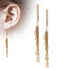 Savage Earrings Gold PVD Stainless Steel Hip Hop Ear Threads Hypoallergenic Head