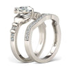 Solitaire with Accents Claddagh Ring CZ Steel Stacking Engagement Wedding Set Side View