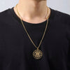 Sri Yantra Necklace Gold PVD Plated Stainless Steel Sacred Geometry Amulet Worn