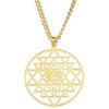 Sri Yantra Necklace Gold PVD Plated Stainless Steel Sacred Geometry Amulet