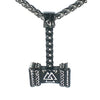 Thors Hammer Viking Necklace Stainless Steel Norse Mjolnir Valknut Pendant Right