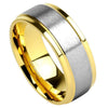 Traditional Wedding Band Silver Gold PVD Stainless Steel Classic Ring Right