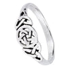Triple Goddess Ring 925 Sterling Silver Pagan Pentacle Crescent Moon Band Left