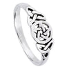 Triple Goddess Ring 925 Sterling Silver Pagan Pentacle Crescent Moon Band Right