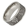 Valknut Viking Ring Stainless Steel Odin Norse Warrior Knot Band Side