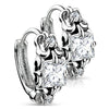 Victorian Style Cubic Zirconia Stainless Steel Leverback Huggie Earrings Right