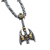 Viking Axe Necklace Silver Gold Stainless Steel Norse Warrior Cosplay Pendant White