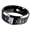 Viking Rune Ring Black Tungsten Celtic Druid Norse Luck Fortune Band Bottom