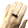 Viking Rune Ring Black Tungsten Celtic Druid Norse Luck Fortune Band Hand Male