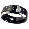 Viking Rune Ring Black Tungsten Celtic Druid Norse Luck Fortune Band Top