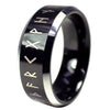 Viking Rune Ring Black Tungsten Celtic Druid Norse Luck Fortune Band