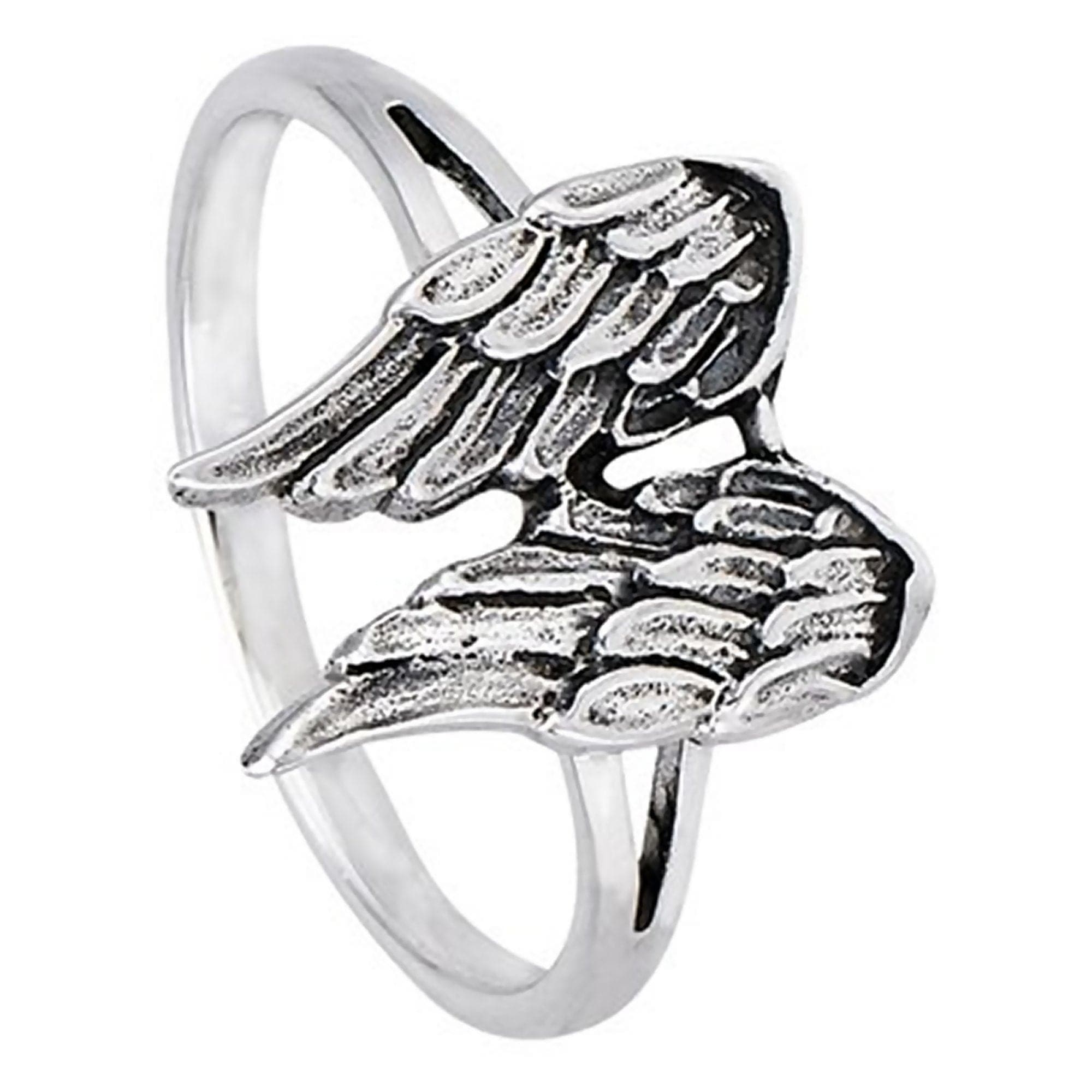 Viking Valkyrie Ring 925 Sterling Silver Norse Warrior Angel Wings Ban