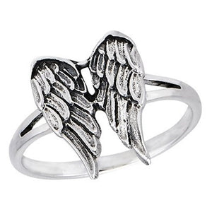 Viking Valkyrie Ring 925 Sterling Silver Norse Warrior Angel Wings Band