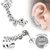 Skulls Ear Crawler Hypoallergenic Surgical Stainless Steel Gothic Post Cuff