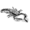 Large Realistic Scorpion Necklace Silver Stainless Steel Scorpio Pendant Top View
