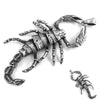 Large Realistic Scorpion Necklace Silver Stainless Steel Scorpio Pendant