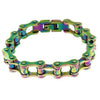 Rainbow Bike Chain Bracelet Stainless Steel Derailleur Cuff