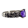 Cubic Zirconia Solitaire Faux Amethyst Ring