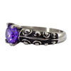 Purple Cubic Zirconia Solitaire Faux Amethyst Ring